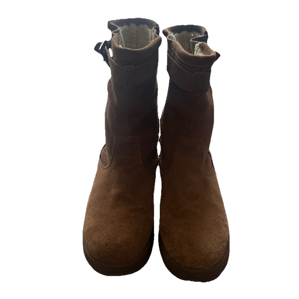 MARC FISHER EARA BROWN SUEDE LEATHER SHEARLING MID-CALF BOOTS SZ 7